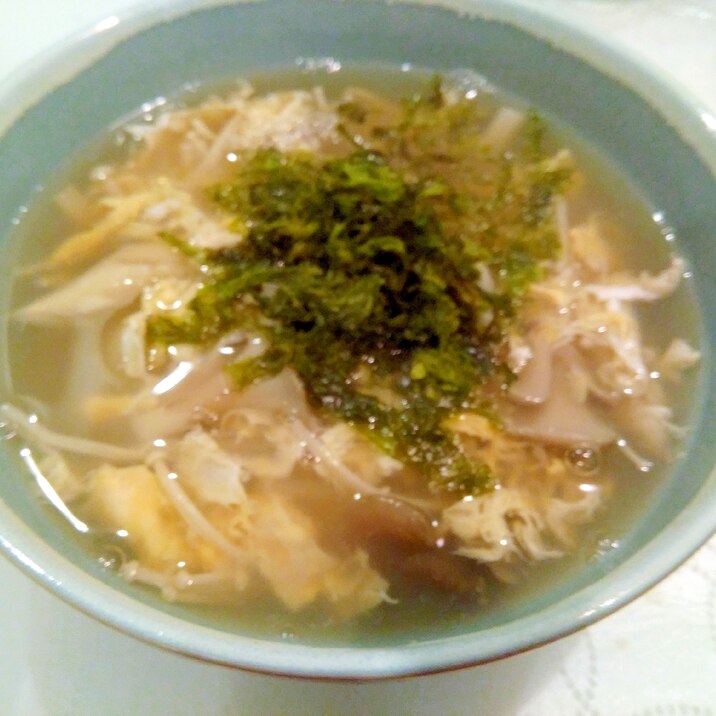 卵と地海苔の中華スープ